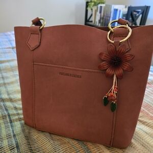 Portland Leather Foxglove Market Tote with bonus Floral Charm